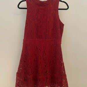 Red Blu Pepper Lace Dress